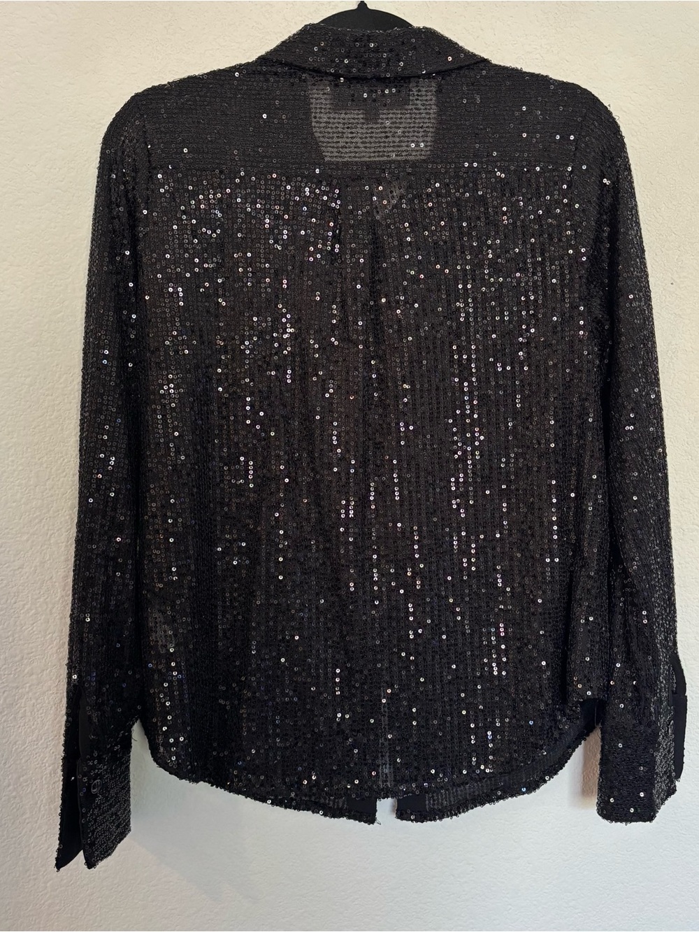 Anthropologie Sunday In Brooklyn Sequin Button Down Top Sequins Black - Picture 7 of 8